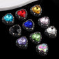 Double-Sided Heart Rhinestone Beads 22mm Alloy Encrusted 10pcs 45