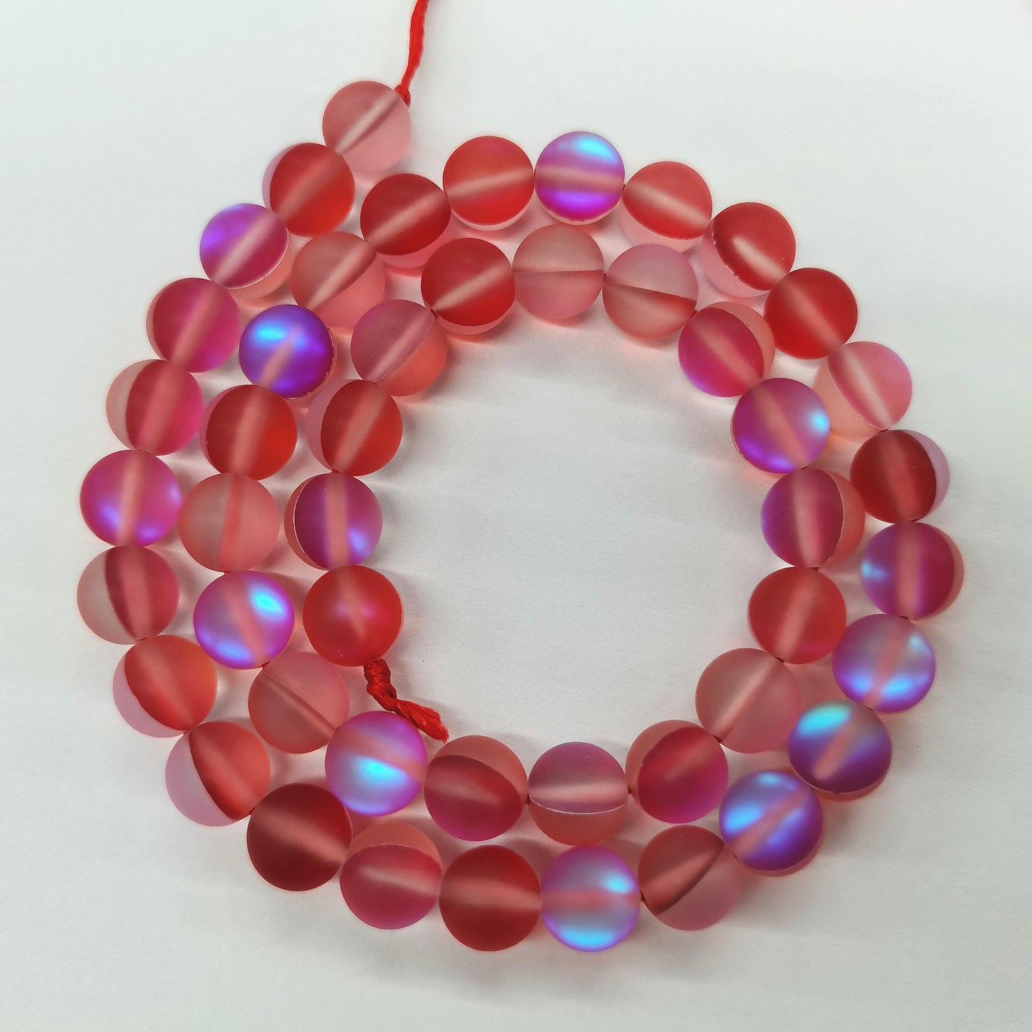Matte Colorful Iridescent Mermaid Glass Beads 6mm 62pcs 16