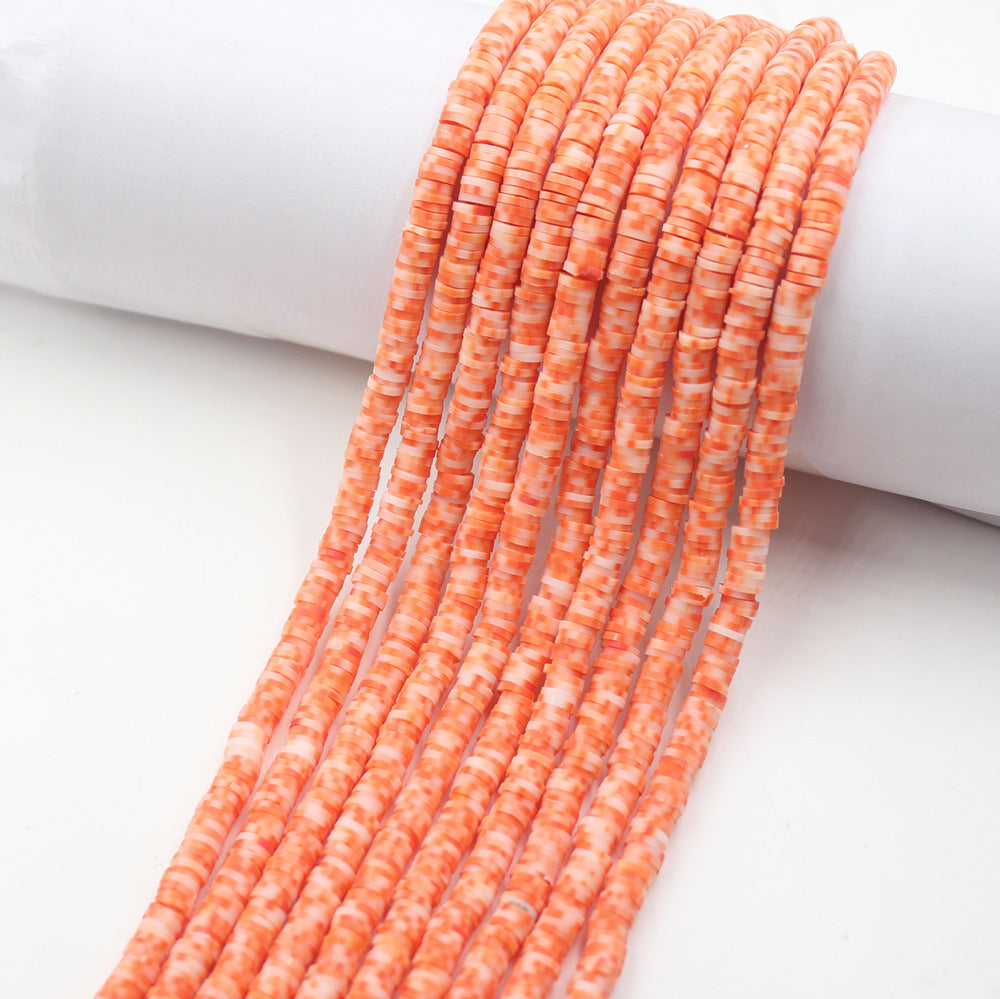 Flat Disc Clay Beads 6mm Colorful Matte Polymer 10strands 53