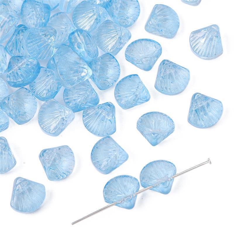 Electroplated Shell Glass Beads 10mm Iridescent Gradient 40pcs 10