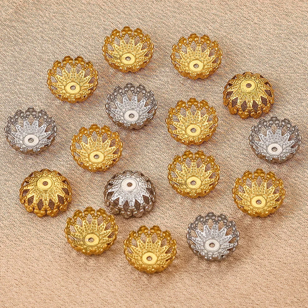 Stainless Steel Flower Bead Caps 12mm Bowl Shaped 100pcs 4
