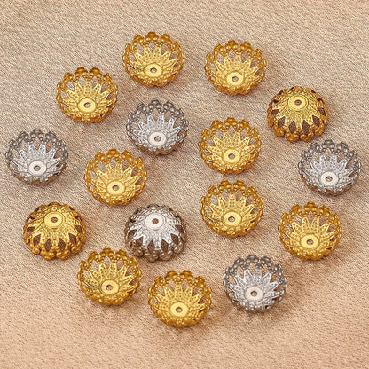 Stainless Steel Flower Bead Caps 12mm Bowl Shaped 100pcs 4