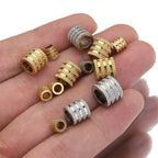 Stainless Steel Tube Metal Beads 5-10mm Four Arcs Reticulated Pattern 20pcs 3