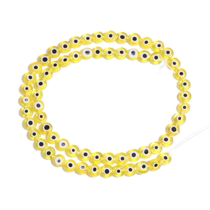 Flat Millefiori Evil Eye Lampwork Seed Glass Beads 4mm 90pcs 25