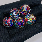 Natural Shell Embeded Rhinestone Bubblegum Ball Rhinestone Beads 16mm 10pcs 6