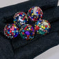 Natural Shell Embeded Rhinestone Bubblegum Ball Rhinestone Beads 16mm 10pcs 6