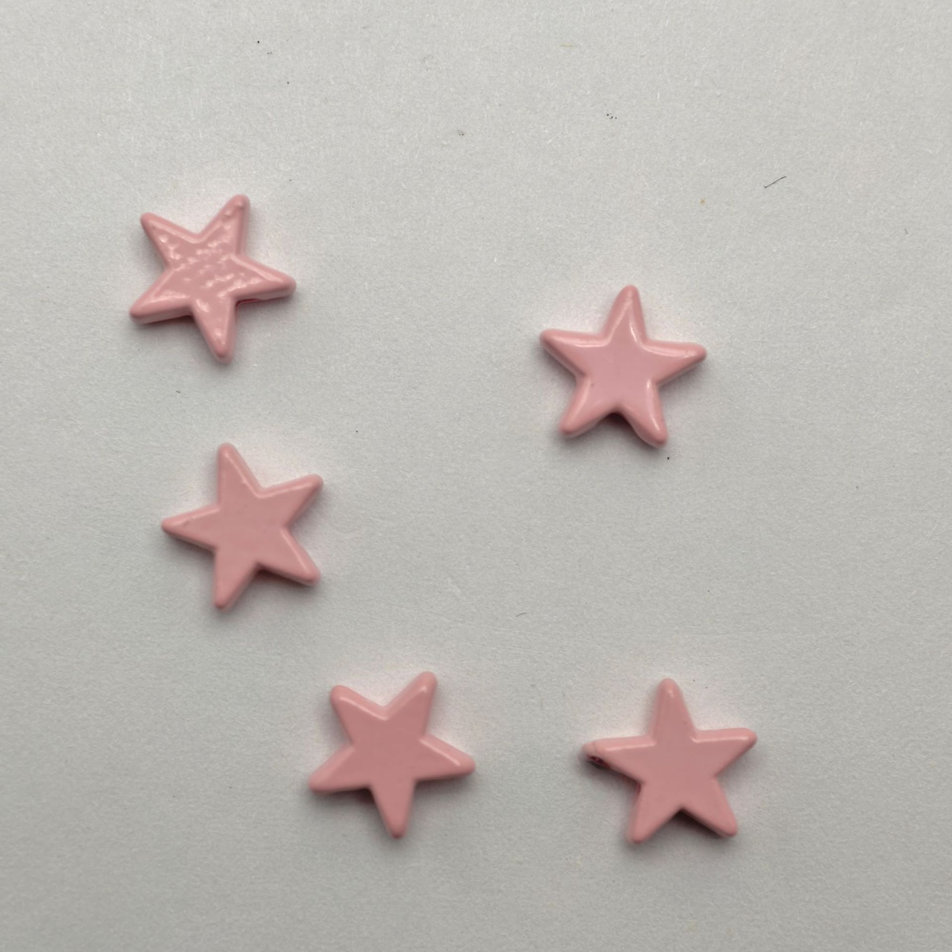 Star Metal Beads 10mm Smooth Painted Pastel Colors 20pcs 12