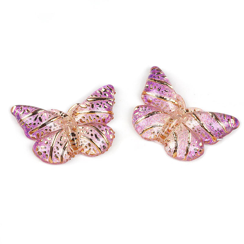 Plating Gilded Butterfly Acrylic Beads 15mm 22mm Radiant Mixed 100pcs 4