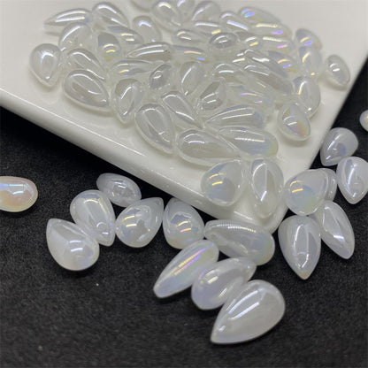 Czech Glass Beads Teardrop 8mm 14mm Glossy Purple Pink Iridescent 100pcs 9
