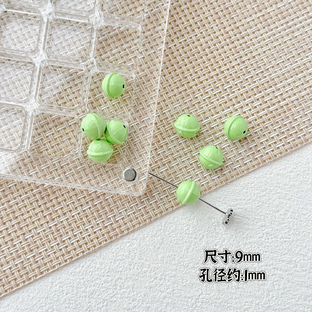 Baking Painted Christmas Tree and Bells Metal Beads 20pcs Festive Colors 19