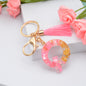 Resin Floral Pink Tassel Monogram Keychain Alphabet Letter A 43
