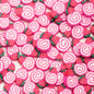 Flat Clay Beads 11mm Strawberry Cake Pink Swirl 100pcs 6