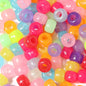 Multicolor Pony Beads Acrylic 9mm Smooth Finish 100pcs 12
