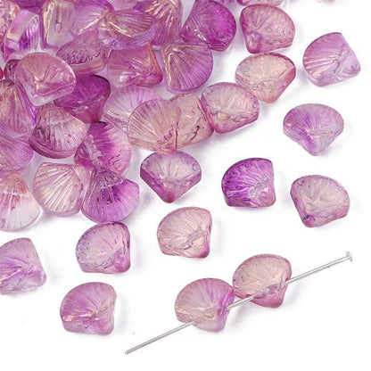 Electroplated Shell Glass Beads 10mm Iridescent Gradient 40pcs 9