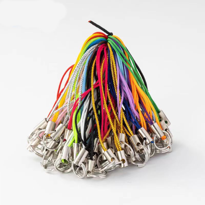 Colorful Phone Strap Keychain Mini Lobster Clasp Nylon Cord 50pcs 3