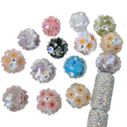 Floral Bubblegum Beads 20mm Shimmer Five Petal Flower Cluster 10pcs 5