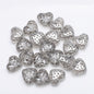 Electroplated Heart Glass Beads 13x15mm Peach Metallic 20pcs 17