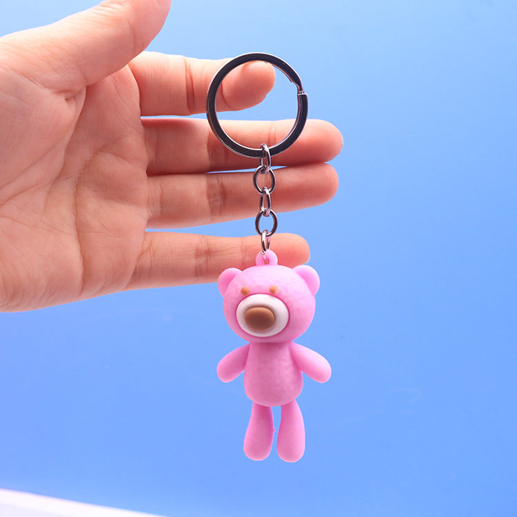 Silicone Bear Keychain Long Leg Colorful Soft Playful Snout 9