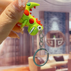 Cute Cartoon Dinosaur Keychain PVC Polka Dot Small Charm 4