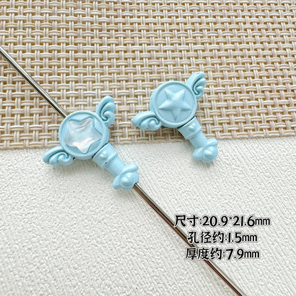 Wand Metal Beads Painted Anime Style Alloy 10pcs 16