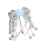 Fancy Tassel Rose Bow Acrylic Beads 40mm Rhinestone 3pcs 5