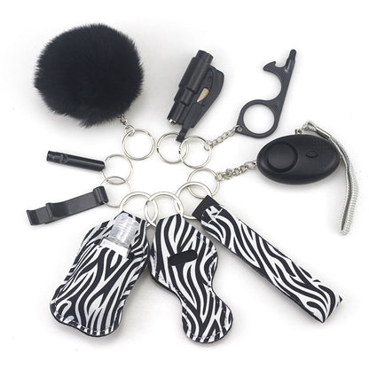 Self Defense Alarm Pompom Keychain Outdoor Safety 10 Pack 36