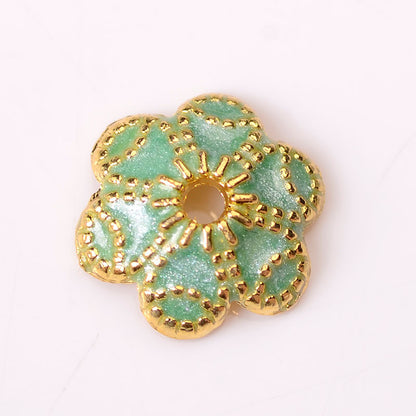 Alloy Flower Bead Caps 10mm Colorful Enamel Tibetan 100pcs 6