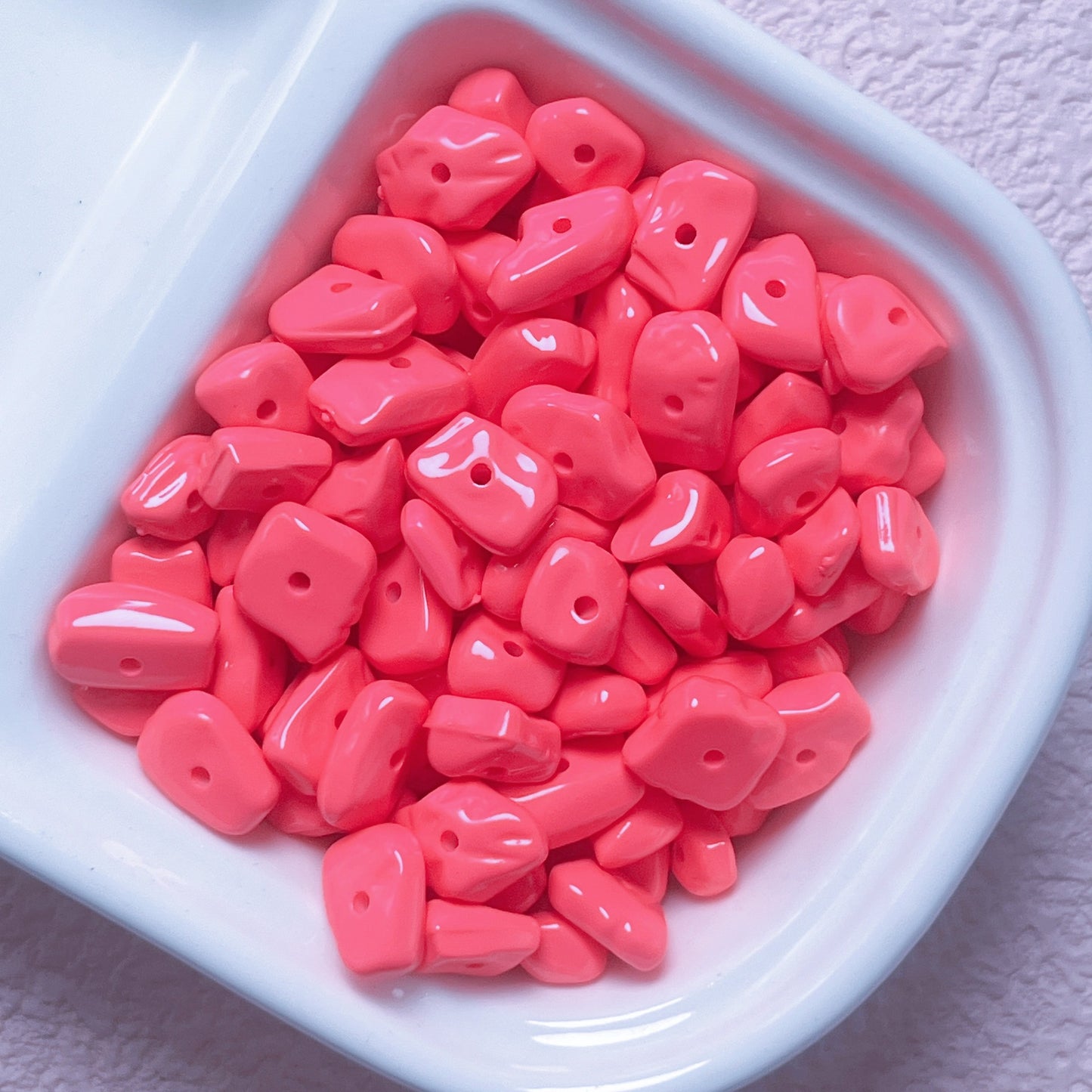 Painted Gravel Acrylic Beads 10mm Glossy Bright Colors 30pcs 3