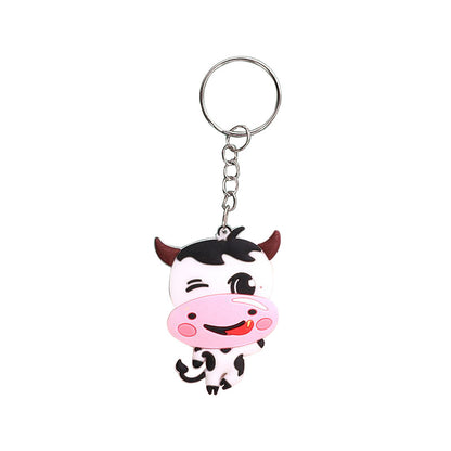 Soft Silicone Animal Keychain Cute Cartoon Wild Animals 7