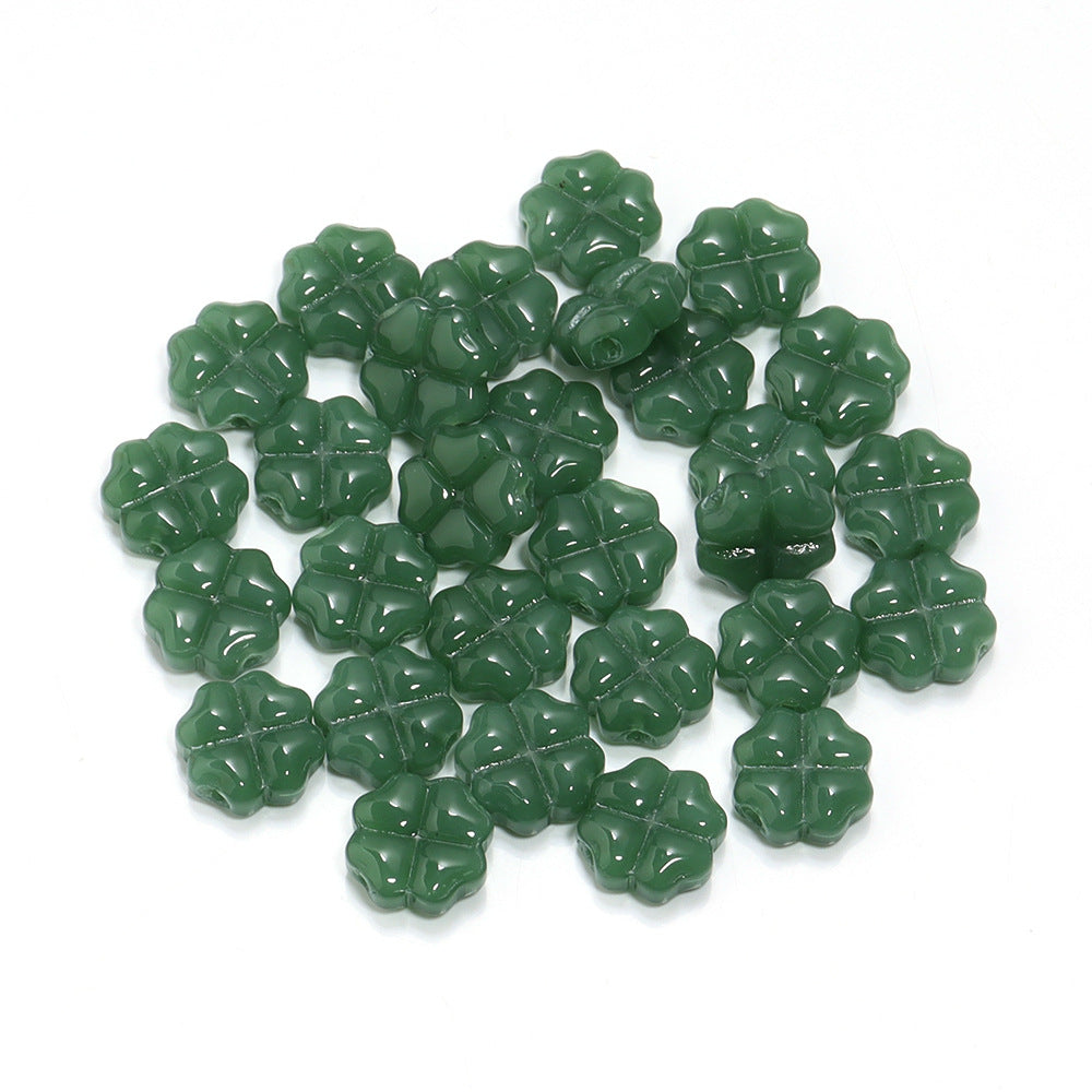 Color Transparent Clover Glass Beads 10mm Assorted Colors 50pcs 11