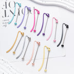 Beadable Bookmark Metal Curved Design Shiny Bead Ends Multicolor
