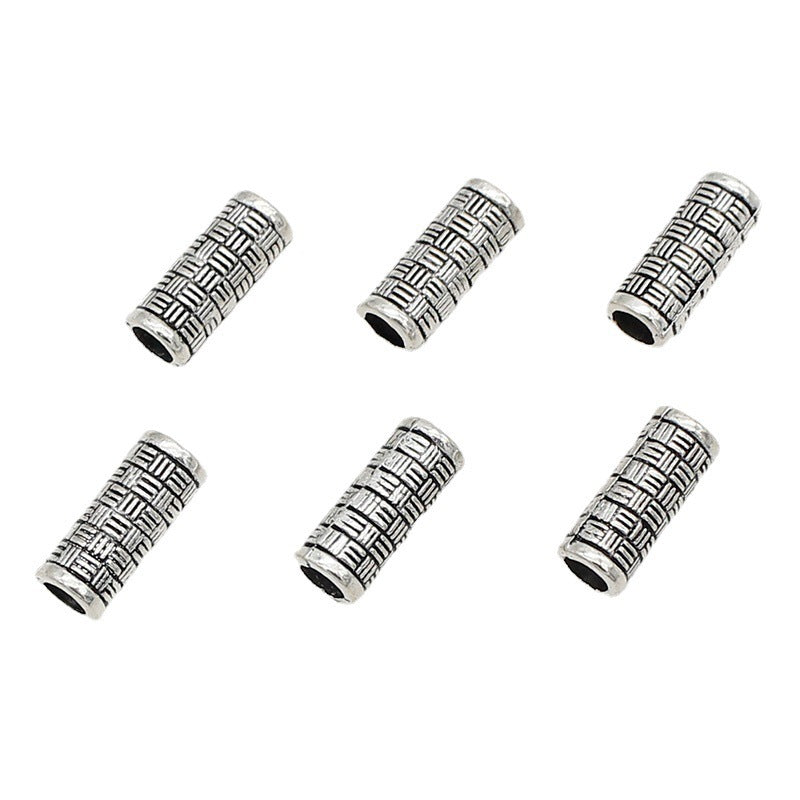 Tube Metal Beads 13mm Tibetan Imitation Braided Pattern Alloy 1pc 5
