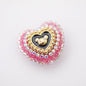 Heart Bear Rhinestone Acrylic Focal Beads 27.5x24.6mm 10pcs 14