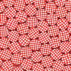Flat Clay Beads 9mm Red Checkered Pattern Polymer 100pcs 6