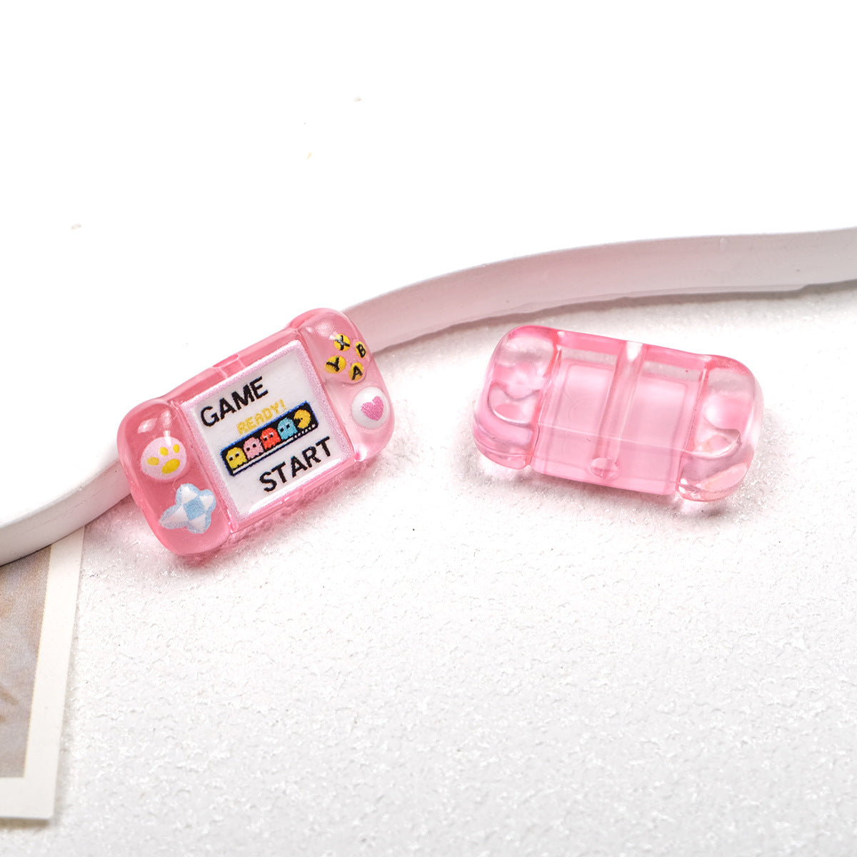 Clear Square Acrylic Beads 25mm Game Console Printed 10pcs 10