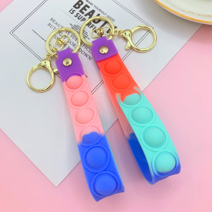 Silicone Bubble Pop Wristlet Keychain Colorful Stress Relief Fit 10