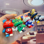 PVC Super Cool Bear Keychain Colorful Street Style Charm 4