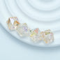 Transparent Irregular Faceted Acrylic Square Beads 12mm UV Plating 100pcs 12