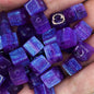 Opal Glitter Square Resin Beads 8mm Pearlescent Shimmer 10pcs 13