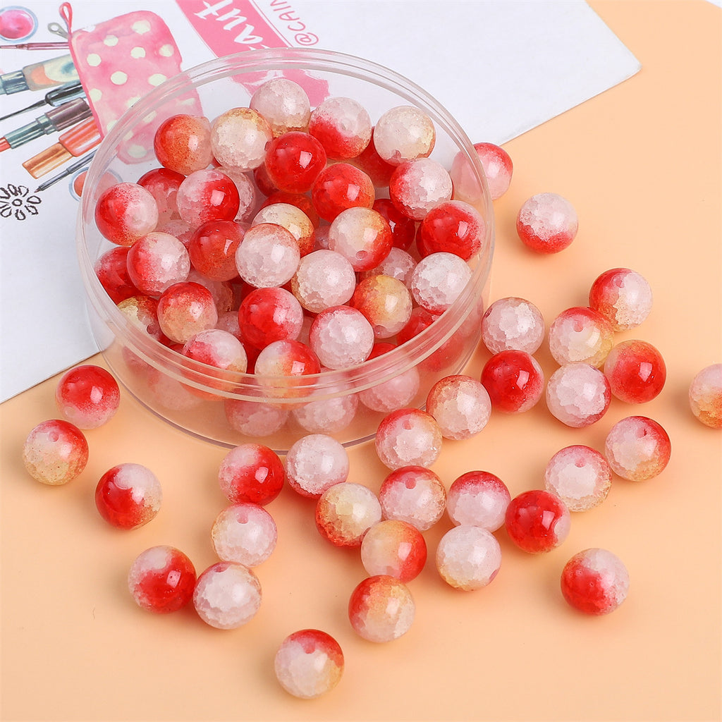 Crackle Round Glass Beads 8mm Multicolor Mixed 30pcs 11