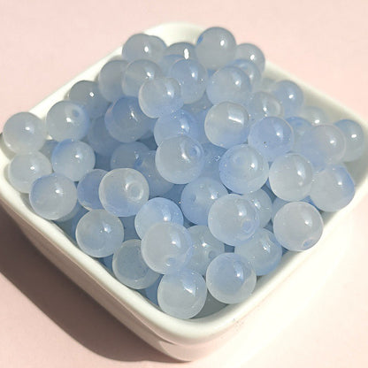 Dual Color Round Glass Beads 8mm Gradient Painted 100pcs 11