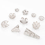 Stainless Steel Flower Metal Beads Vintage Style Bead Caps 100pcs