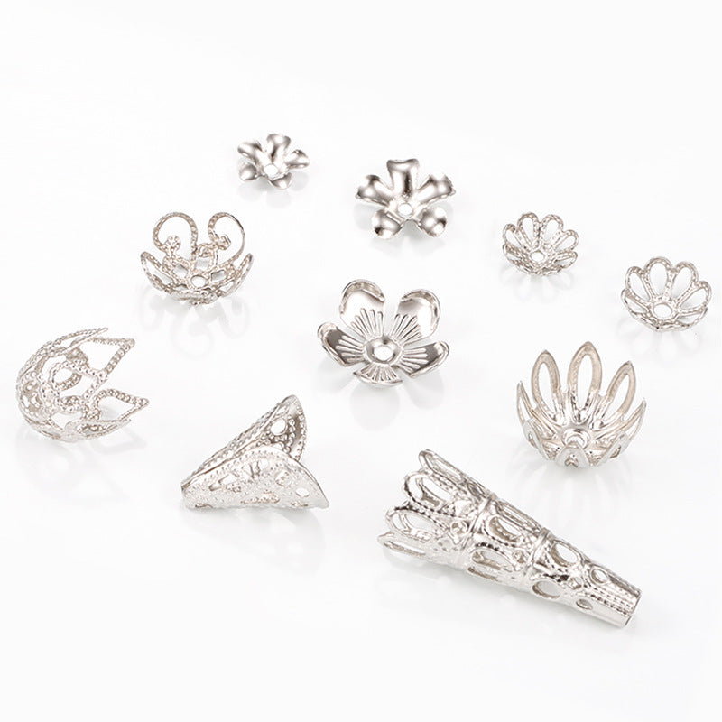 Stainless Steel Flower Metal Beads Vintage Style Bead Caps 100pcs