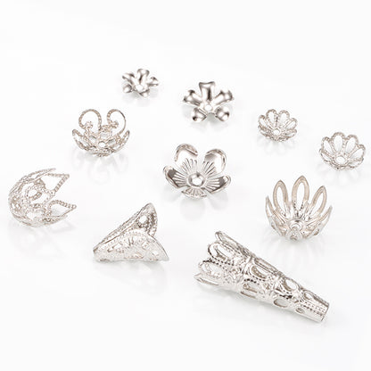 Stainless Steel Flower Metal Beads Vintage Style Bead Caps 100pcs