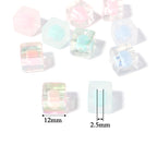 Frosted Square Acrylic Beads 12mm Colored Transparent 30pcs 5