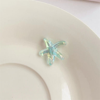 UV Plating Starfish Acrylic Beads 20mm Transparent Iridescent 250pcs 6