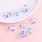 Hand Painted Hollow Polka Dotted Blown Glass Beads 14mm 4pcs 10