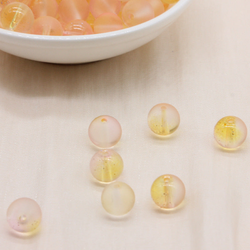 Frosted Glass Beads 8mm Soft Translucent Pastel Colors 50pcs 4