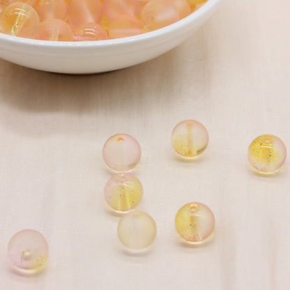 Frosted Glass Beads 8mm Soft Translucent Pastel Colors 50pcs 4