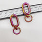 Colorful Zinc Alloy O Shaped Swivel Buckle Keychain Clasps 38mm 5pcs 12